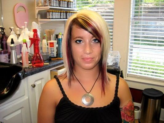 Hair color and cut by Crystal Byrd