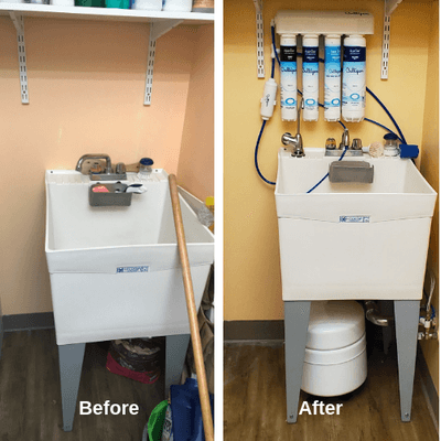 Culligan Aqua Cleer Drinking Water System in Laundry