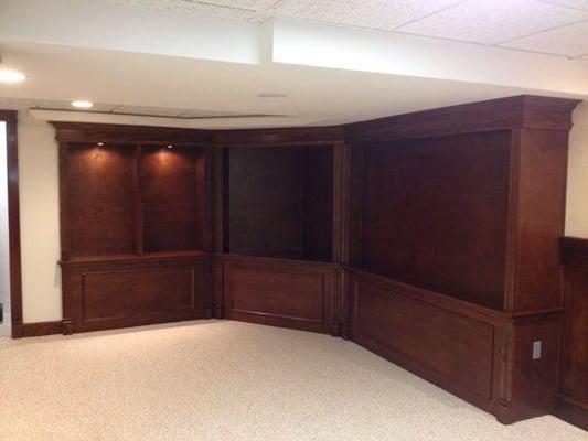 Custom built entertainment center.