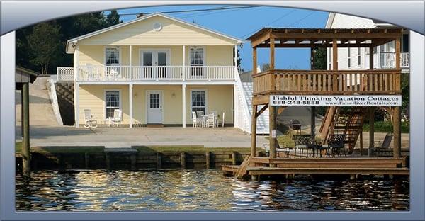 View of house and pier from lake