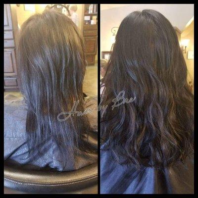 Before/ After Hair Extensions. Fusion Hair Extensions. Call for a free consultation