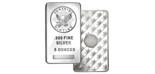 5 oz. Sunshine Minting Silver Bar