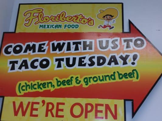 They have taco Tuesday don't miss them