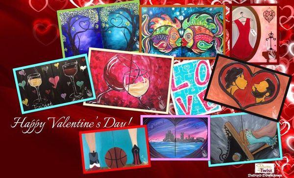 We are celebrating Valentine's with lots of Twisted love! https://paintingwithatwist.com/detroit-downtown/calendar/