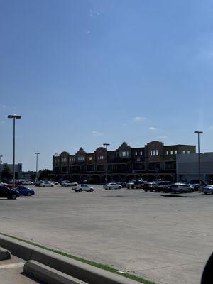 Cute view of a plaza from Discount Tire parking lot