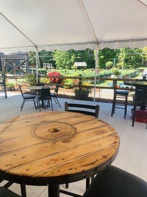 What a beautiful way to spend an afternoon on our outdoor patio - can you say beer garden??