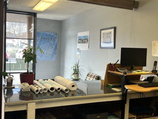 The Blueprint Shop reception desk.