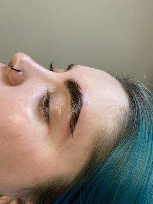 Brow wax, lamination and tint