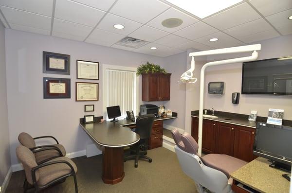 Private new patient exam rooms.