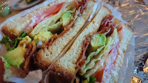 BLT with avocado and mayo on toasted white :)