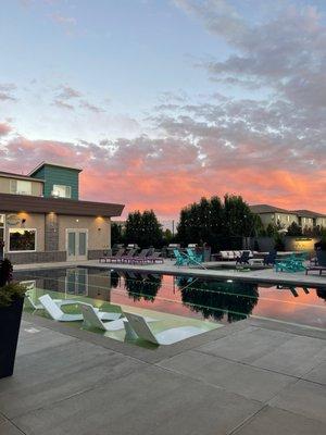 Pool at sunset