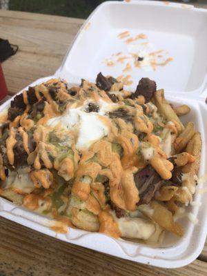 Loaded brisket fries