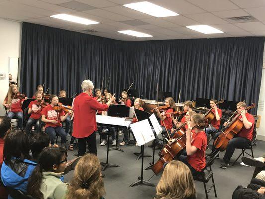 A mini mid-semester concert given by 1 of our 3 Homeschool Orchestras