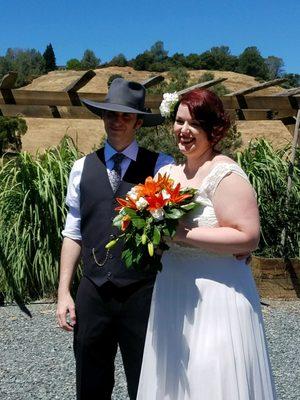 Sustainable red hair and she does wedding hair too!