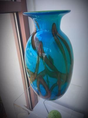 Large hand blown glass vase