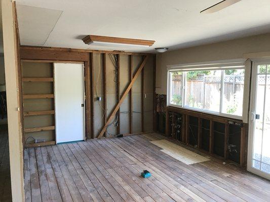 After demolition of kitchen