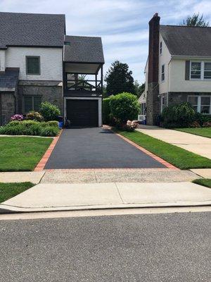 Asphalt Driveway with Brick Border - Rockville Centre