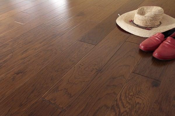 Beautiful Tea Leaf - Hickory Engineered Hardwood floor from Heirloom  Collection by Hallmark Floors
 installed by Interior Concepts.