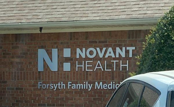 Front signage at Novant Health Forsyth Family Medicine.