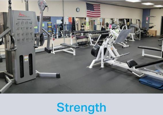 Plenty of free weights and machines to meet your strength training needs!