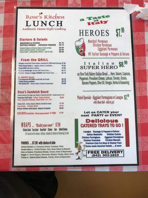 1/28/17 Menu side 1