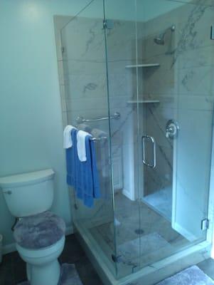 Full bathroom remodeling, granite walls, Antioch, CA