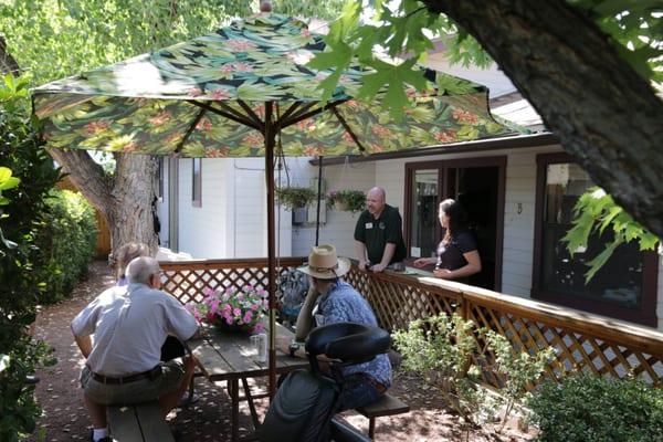 The Relaxing Serenity garden area in the back.