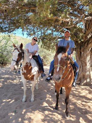 Hy husband and I celebrating our 10 year anniversary on Rap and Turbo! Amazing horses!