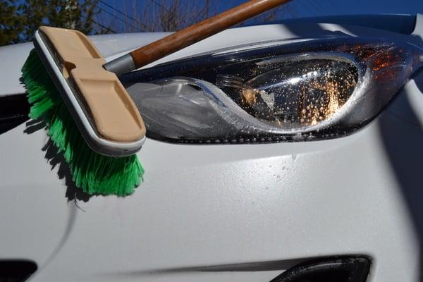 Before the wash begins staff clean your car - very nice touch!