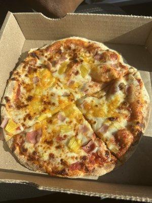 Individual ham and pineapple