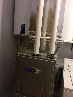 Phase 2 for the beach cabin, a high efficiency gas furnace! We love the quiet comfort.