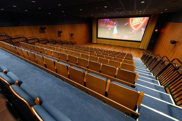 Cafritz Hall cinema space seats 140 people and is wheel chair and ADA accessible