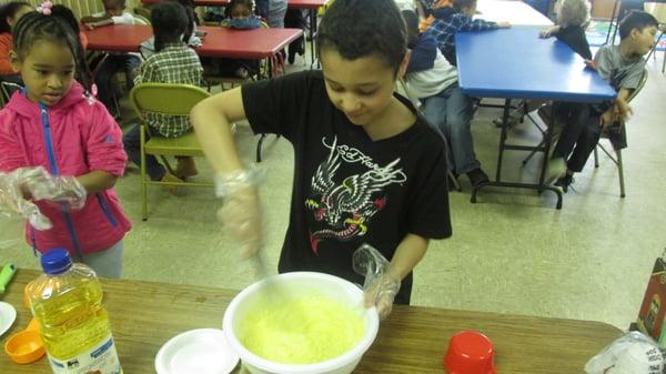 Our School-Age Classroom making their cupcakes   :)