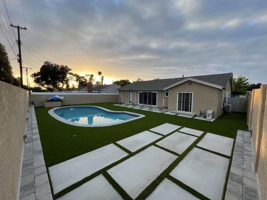 Turf and concrete design