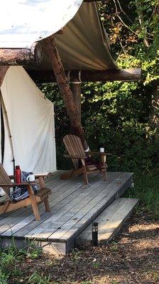 The porch on our summit tent