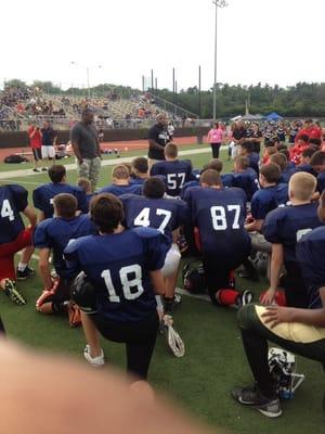 At the TCYFL all star game listening to Nate Collins and Jason McKey talk to the kids!