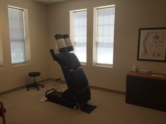 Our chiropractic treatment room