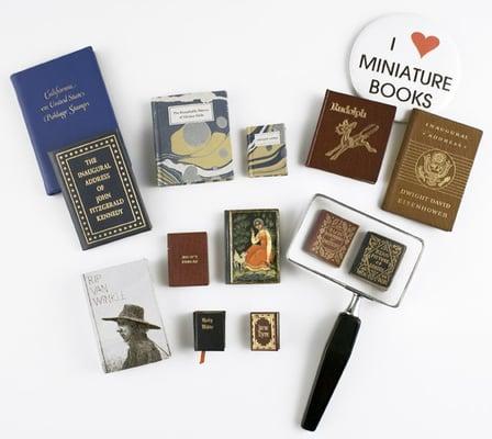 A selection of miniature books, one of our specialties.