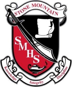 Stone Mountain High School crest. Knowledge, Integrity Discipline.