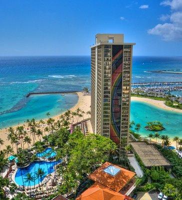 Hawaii's famous Rainbow Tower on Waikiki Beach, Oahu. Awesome and so worth the flight.