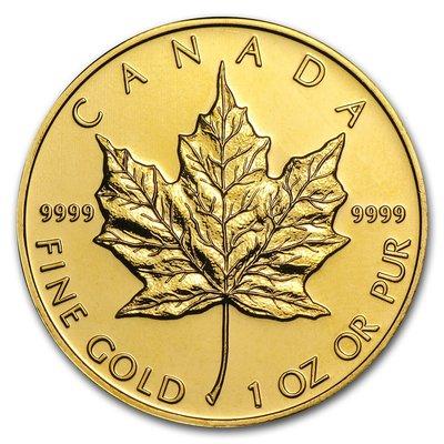 Gold canadian maple leaf