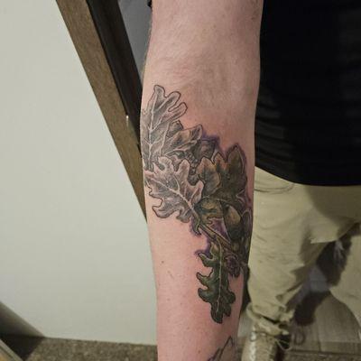 A custom oak tattoo