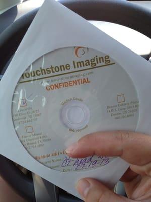 You will get your image results on a CD.