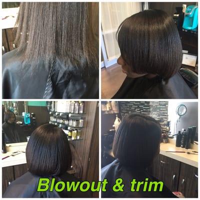 Blowout & trim done on a client whose transitioning from a relaxer