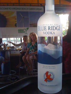 Locally made Blue Ridge Vodka is on the drink menu