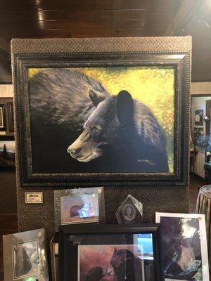 'Bearshine' a new Smokies wildlife acrylic painting. By Terri Waters.