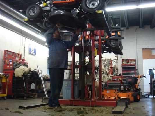 One of the technicians at Morrison's Power Equipment