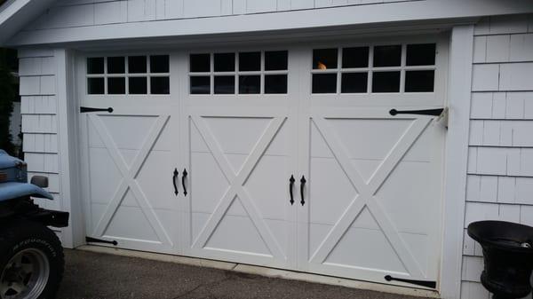 Clopay carriage house overlay garage doors installed in Grosse Pointe