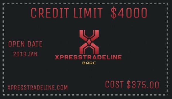 CREDIT LIMIT $4000
OPEN DATE
2019 JAN
Copy link
https://buy.stripe.com/00g2a02aObUxeoo8y0

BARC
XPRESSTRADELINE.COM
COST $375.00