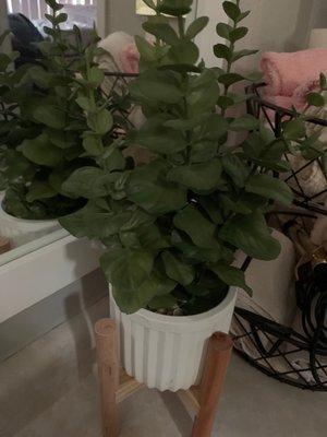 faux  plant on stand for my bathroom